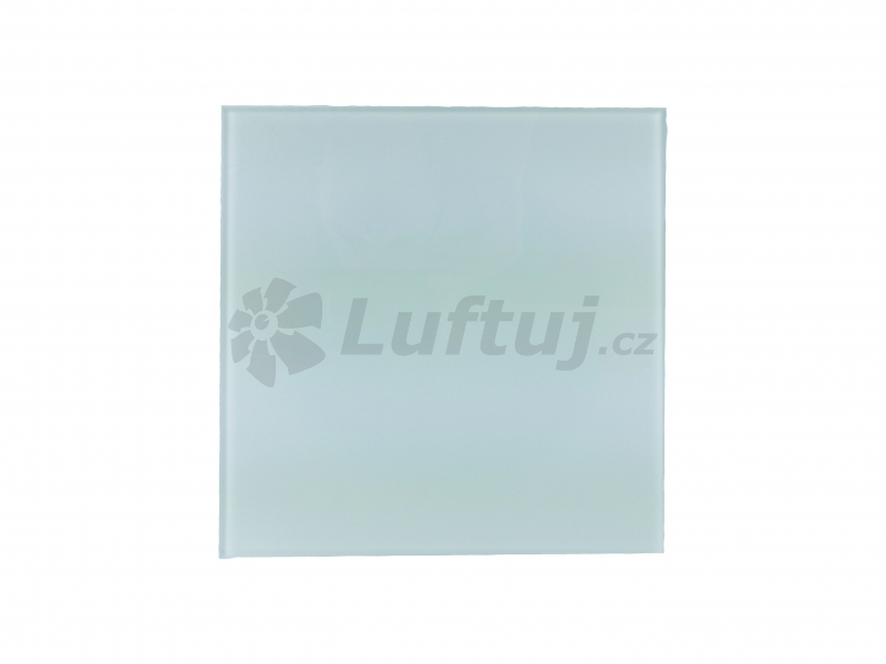 Mriežky a vyústky - Štvorcový sklenený ventil 160 mm v matnej farbe, rozmer 230x230, biela farba - DOPREDAJ