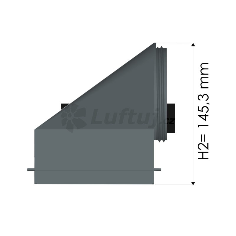 EXPORT - Box LUFTOMET Flat Vertical H2 vysoký so závitom bez hrdla