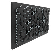 LUFTOMET Flat mriežka Hexagon čierno-biela plastová s rámčekom