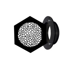 Singlepack  LUFTOMET Jet vzduchotechnická dýza Voronoi, hexagon černá (100, 125 mm)