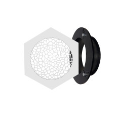Singlepack LUFTOMET Jet vzduchotechnická dýza Voronoi, hexagón biela (100, 125 mm)