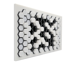 LUFTOMET Flat mriežka Hexagon bielo-čierna- plastová